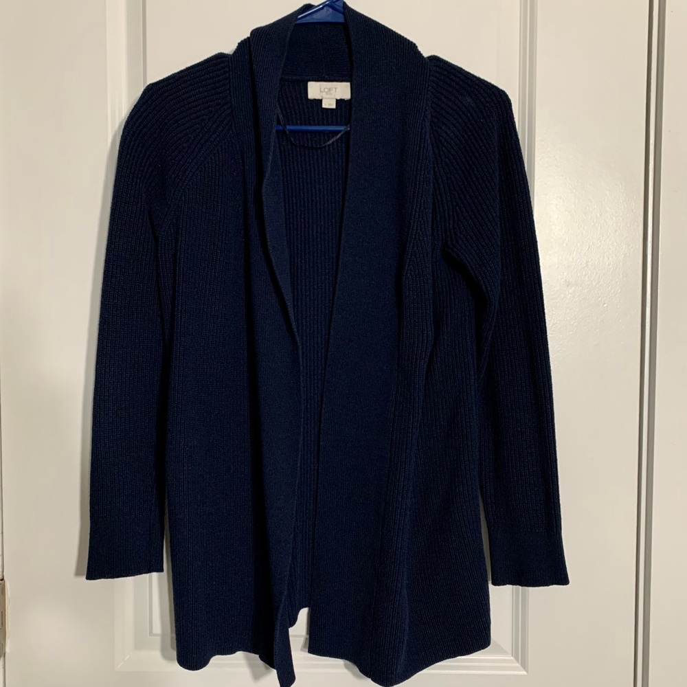 LOFT Outlet Navy Cardigan (Size: S)